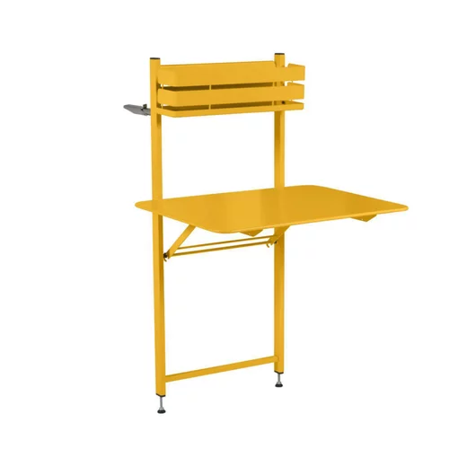 Table balcon coloris jaune en acier bistro Fermob - 77 x 62,5 cm