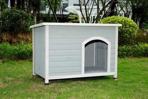 Niche pliable coloris gris/blanc taille L - 115 x 72,5 x 83 cm
