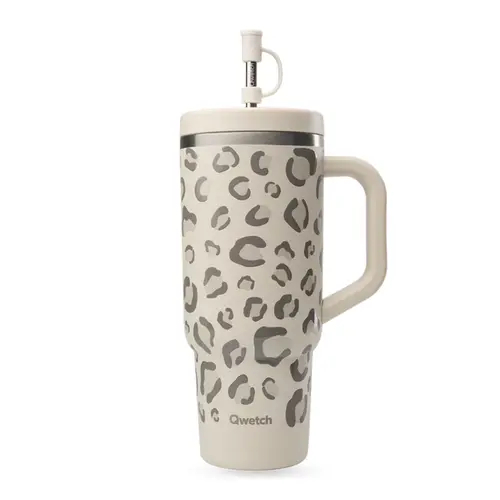 Cup nomade isotherme Travel Cup Wild en inox coloris beige sable Qwetch - 900 ml