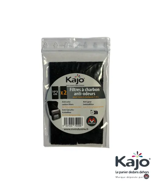 Lot de 2 filtres à charbon pour seau à compost bioseau 7,5L coloris noir - 10,2 x 3 x 1 cm