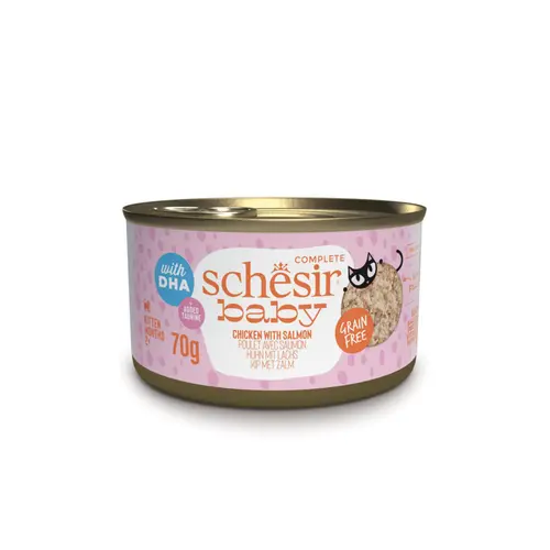 Alimentation humide pour chaton poulet avec saumon wholefood Schesir Baby - 70 g