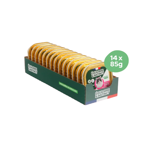MOUSSE POUR CHATON ÉQUILIBRE & INSTINCT® - SAUMON & CAROTTES - 14X85G