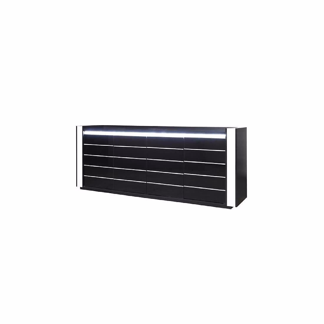 Meuble – Ensemble buffet LINA avec 3 miroirs coloris noir et blanc