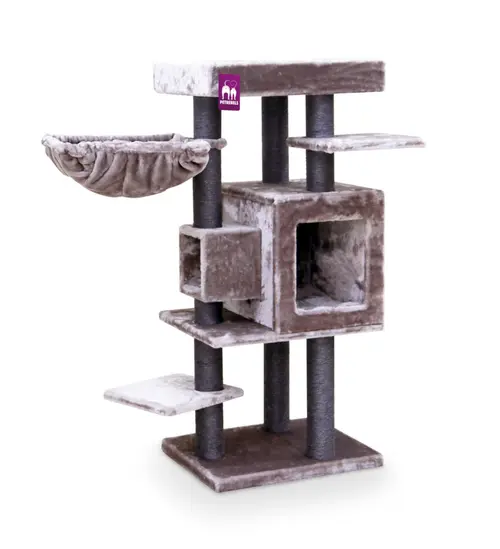 Arbre à chat coloris marron Petrebels Cleopatra 134 – 55 x 45 x 134 cm