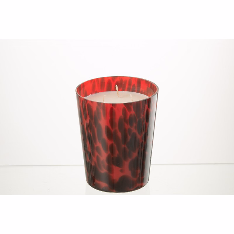 Bougie parfumée 68h et verre rouge 13 × 13 × 16 cm