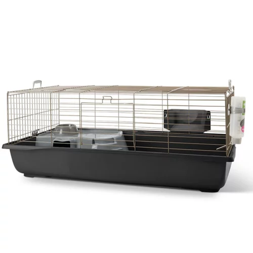 Cage pour lapin nain coloris gris Savic Nero 4 de luxe Happy Planet – 118 x 64,5 x 47 cm