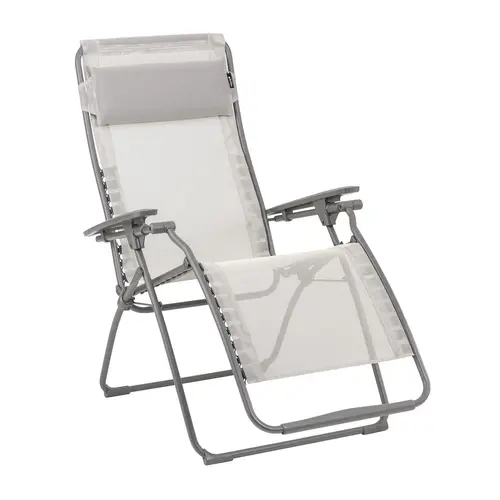 Fauteuil relax en tube acier titane et toile Batyline Seigle II Lafuma Futura - 71 x 83 x 113 cm