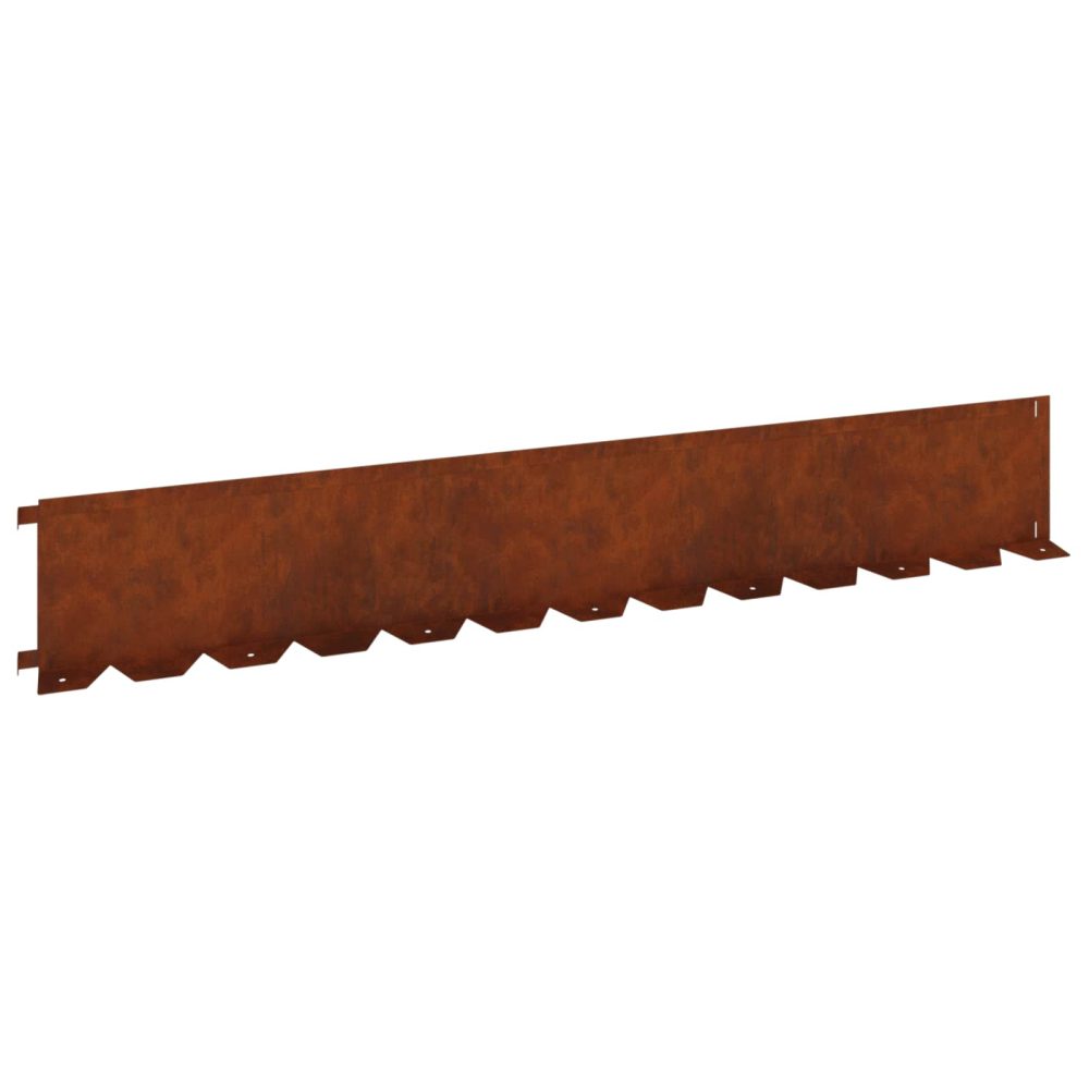 vidaXL Bordure de Pelouse 30 pc 102 x 15 x 4 cm Acier Rouillé – Aménagement du jardin