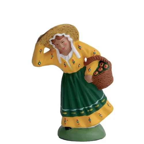 Santon pour crèche femme mistral vert - 7 cm