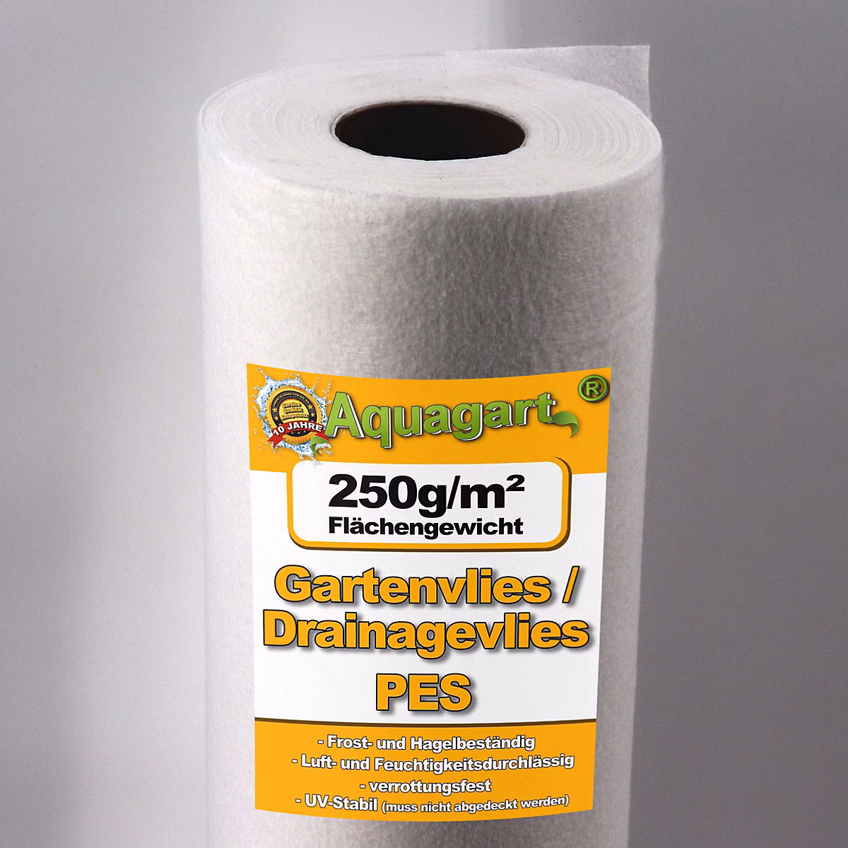 320 m² feutre géotextile – film de paillage, feutre de bassin 250 g, 1, 6 m Aquagart
