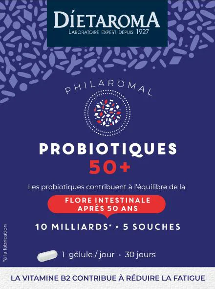 Complément alimentaire flore intestinale probiotiques 50 + Dietaroma Philaromal - 30 gélules