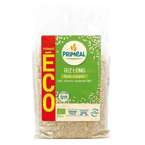Riz long blanc ½ complet Italie bio en sachet Primeal - 2 kg