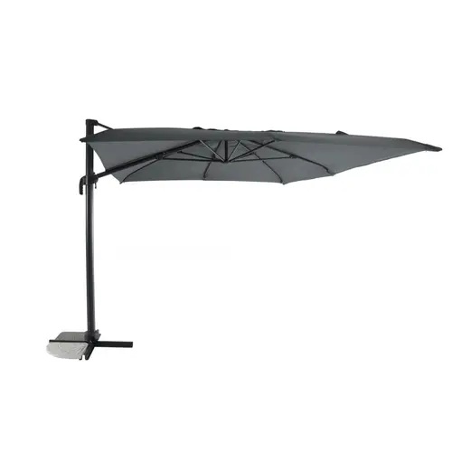 Parasol déporté carré coloris anthracite - 300 x 400 cm