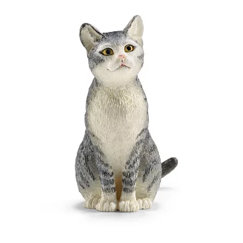 Figurine Chat assis Série Animaux de la Ferme 2,5x3,8x4,5 cm