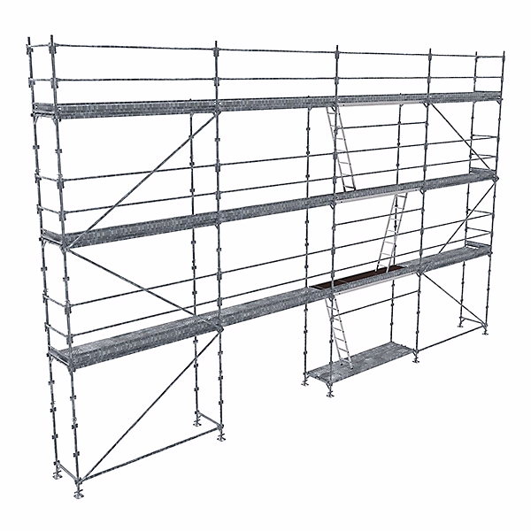 Echafaudage fixe de façade 104m² – Plancher Acier, Structure Acier, Garde, corps Lisses, R200GCL, 104, SPP