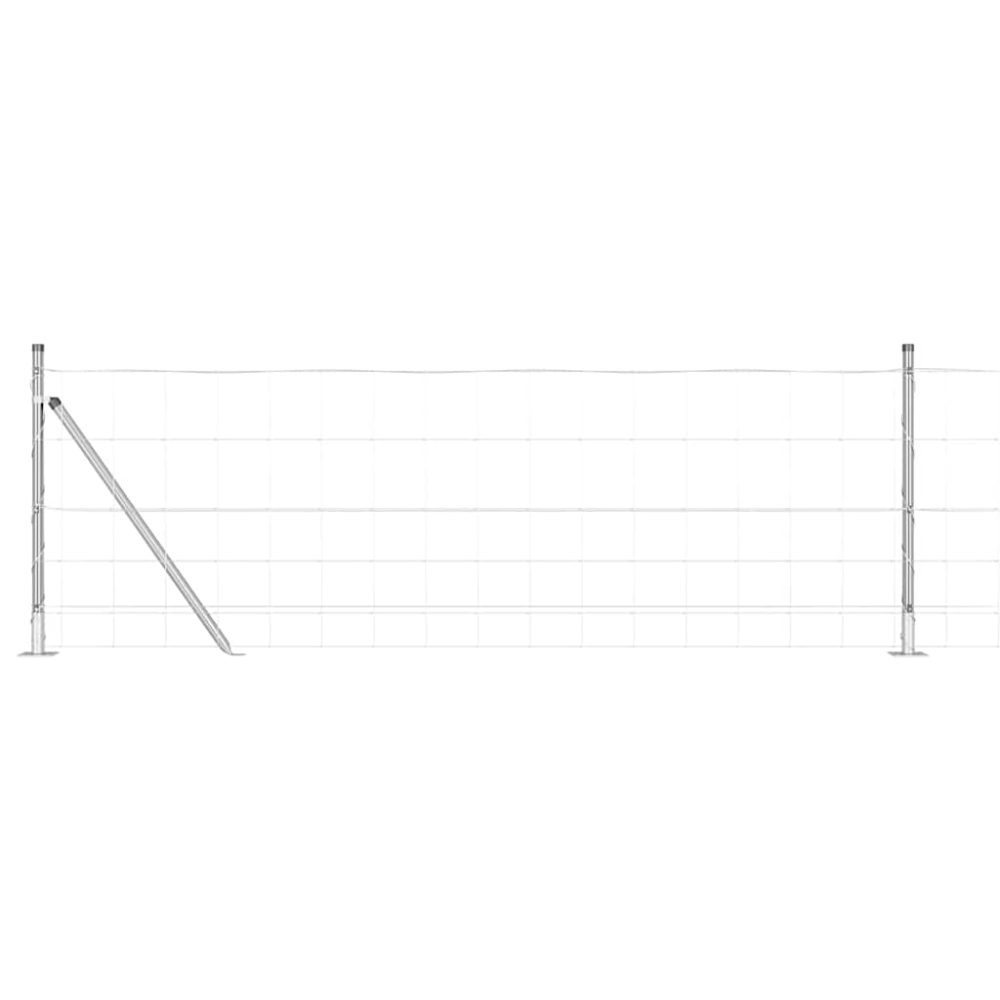 vidaXL Clôture en fil soudé avec base en béton 25 x 0,8 m Argenté – Aménagement du jardin