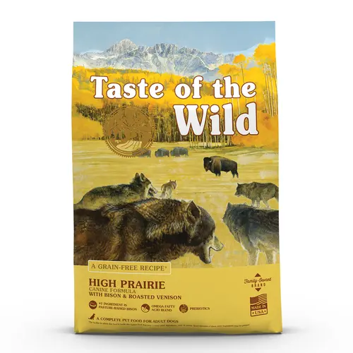 Croquettes pour chien adulte sans céréales bison et gibier rôti Taste of the Wild High Prairie - 2 kg