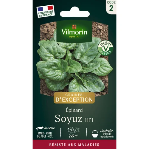 Sachet de semences potagères graines d'épinard Soyuz HF1 VL2