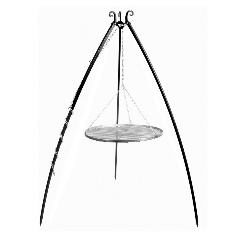Grille de cuisson sur trépied 200 cm acier inoxydable