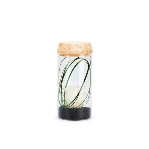 Verrine tube light blanche taille S Ø 8 x H 18 cm