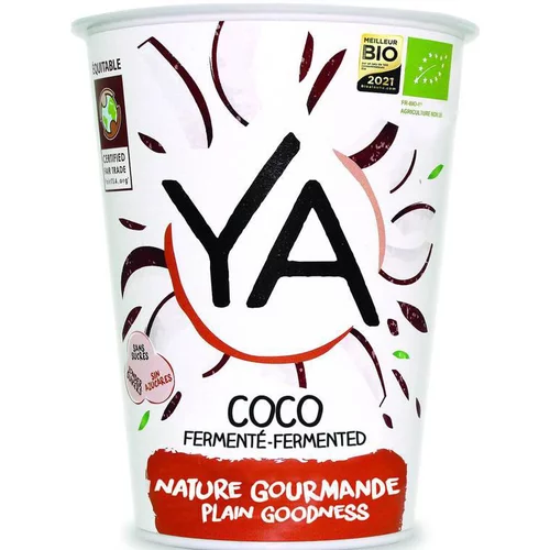 Dessert végétal fermenté coco nature gourmand en pot Ya - 400g