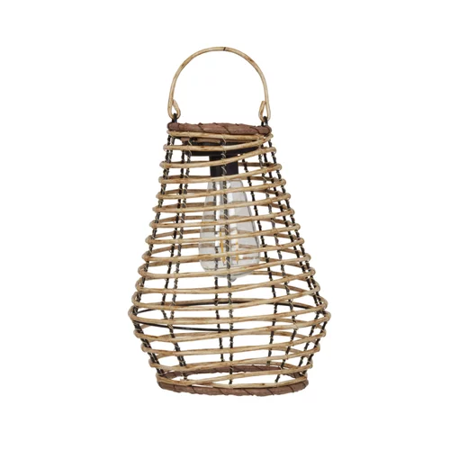 Lanterne solaire en plastique beige à Led blanc chaud Maris - Ø 21 x H 27 cm