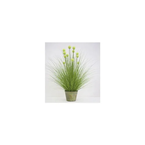 Graminée pompon verte artificielle en PVC x 39 - 27,5 x 25,5 x 145 cm