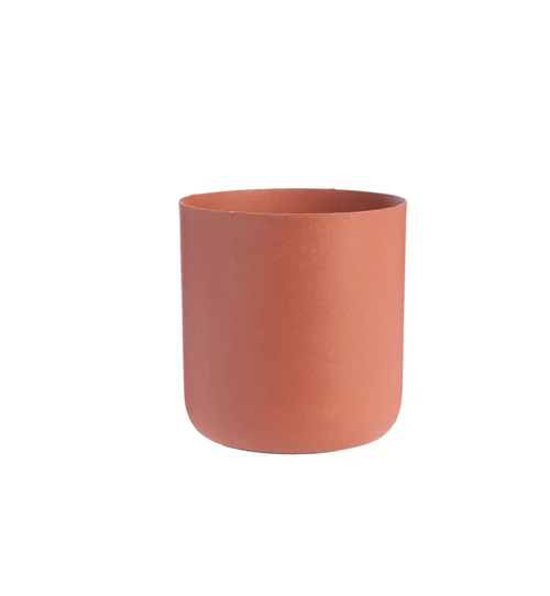 Cache-pot en zinc coloris Terracotta Jasta – Ø 18 x H 18 cm