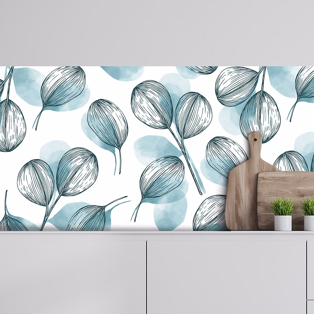 Crédence adhésive déco florale 30 × 70 cm