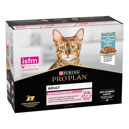 Pâtée pour chat delicate au poisson Pro plan 10 x 85 g