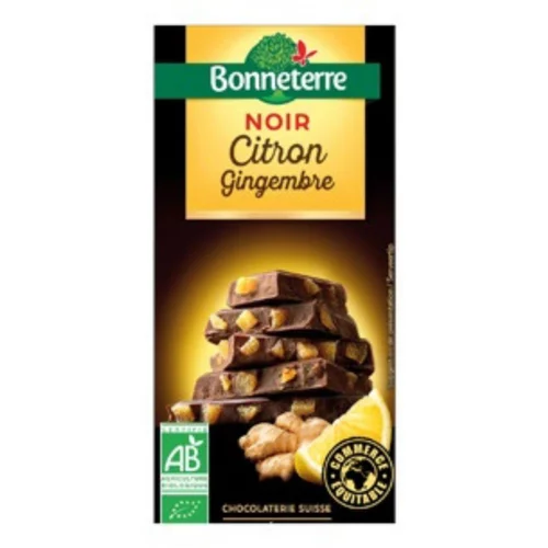 Chocolat noir citron gingembre 100 g