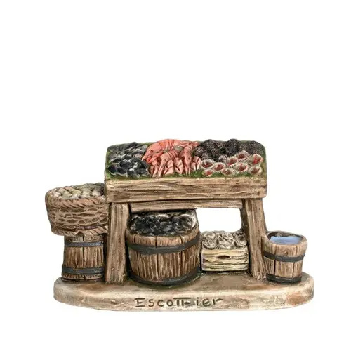 Accessoire de crèche de Noël banc de coquillage Santons Escoffier - 8 x 4 x 5 cm