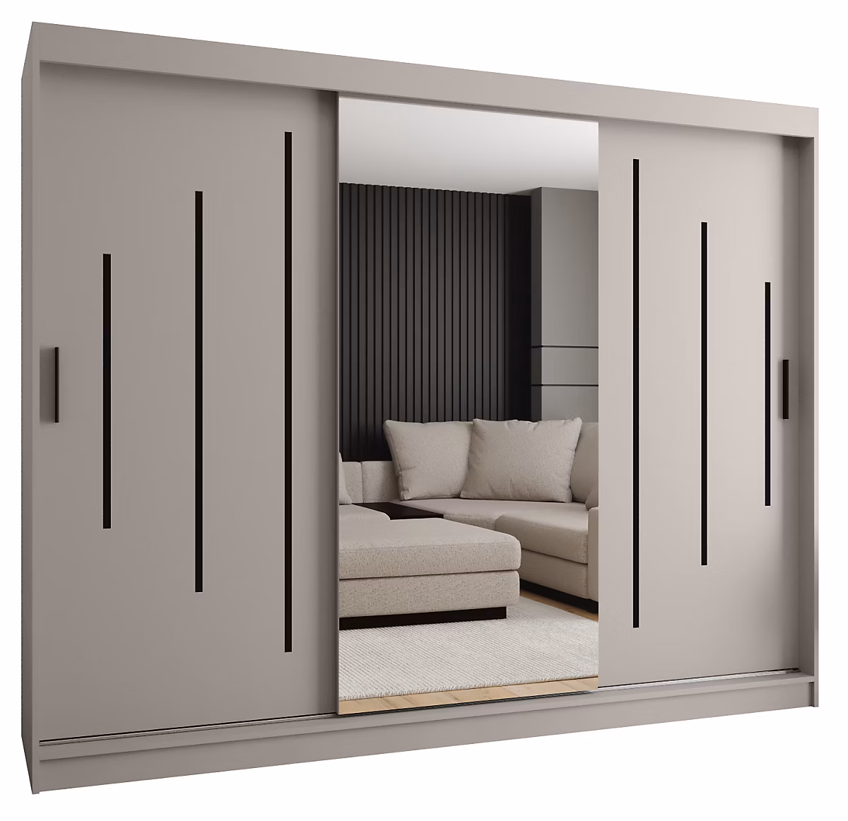 Armoire Rubino Y1 a portes coulissante H. 200 x L. 250 x P. 62 – 3 portes
