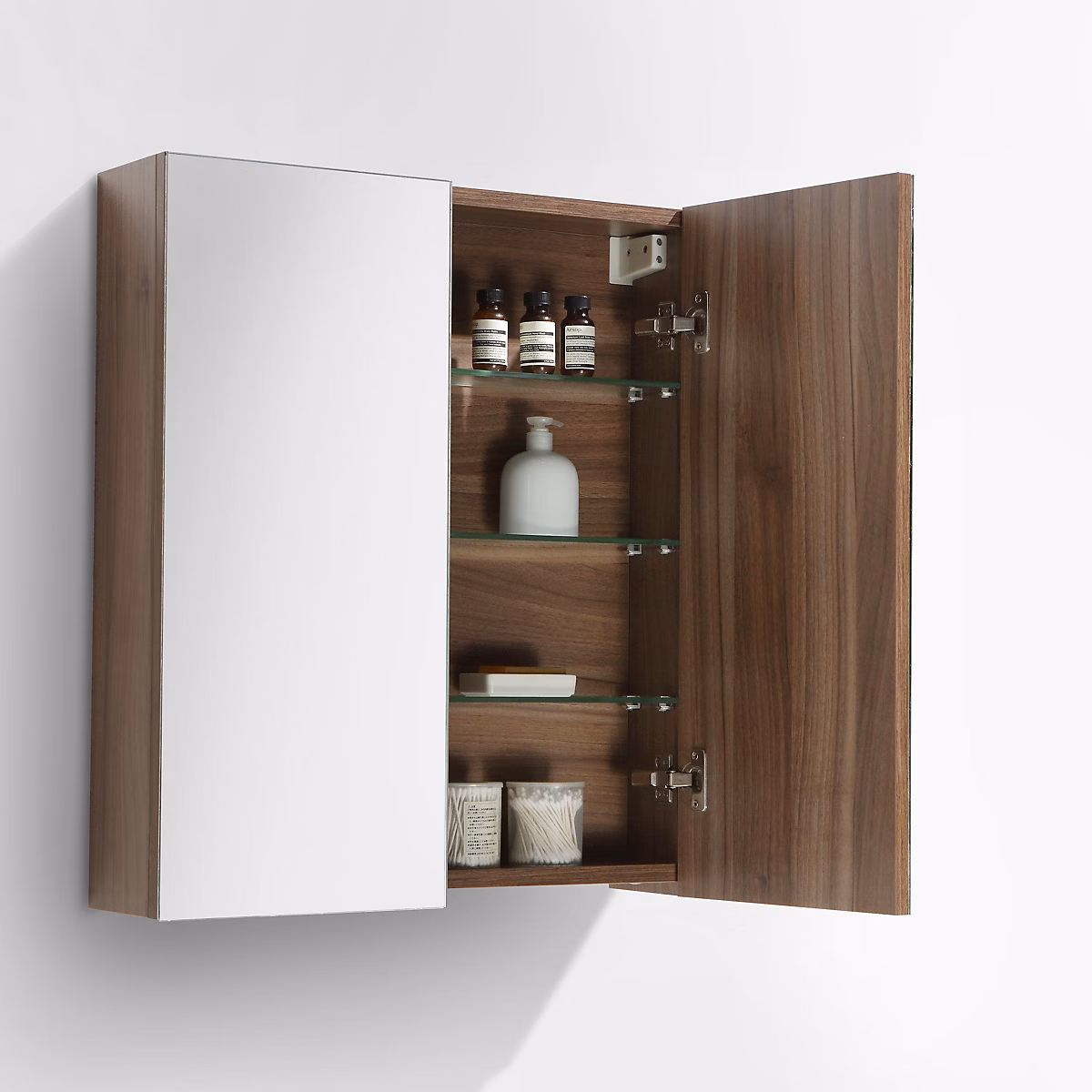 Armoire de toilette bloc – miroir SIENA largeur 60 cm noyer
