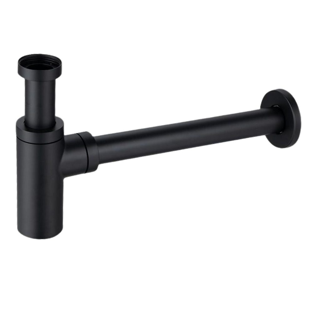 BALNEO – siphon de lavabo rond en laiton noir, siphon de salle de bain moderne