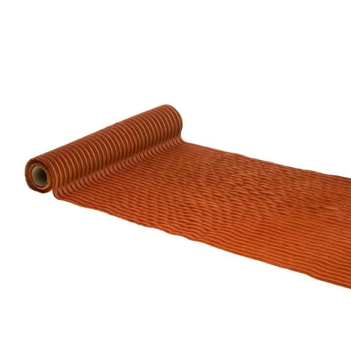 Chemin de table en velours coloris ambre côtelé luisant – 28 cm x 3 m