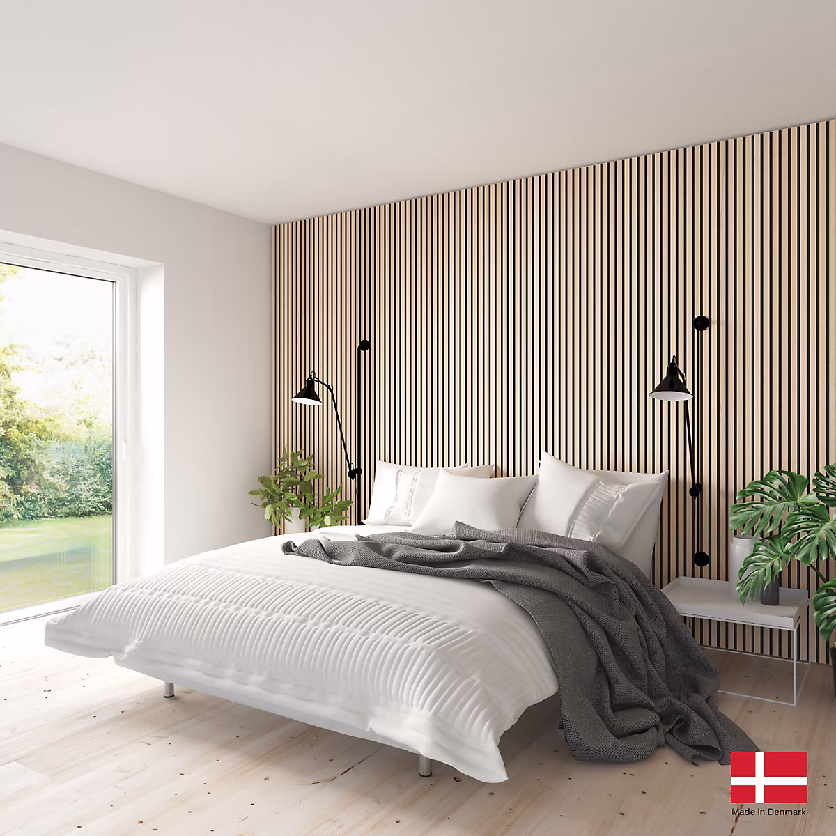 2 x Panneaux acoustiques décoratifs muraux LUX en chêne Nature Lux 240 × 30 cm Nordic Acoustics