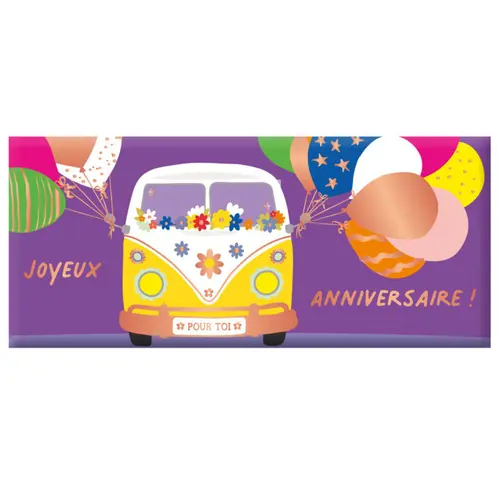 Mini tablette chocolat lait « Joyeux Anniversaire » Art Grafik - 30 g