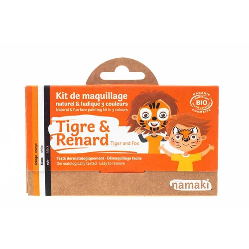 Kit de maquillage enfants bio tigre et renard Namaki Cosmetics - 3 couleurs