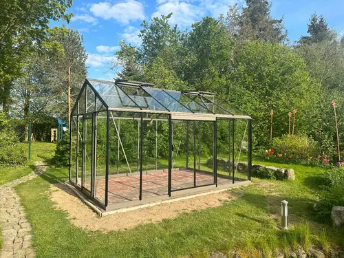Serre de jardin Léonie coloris gris 13,62 m² ACD - 306 x 445 cm