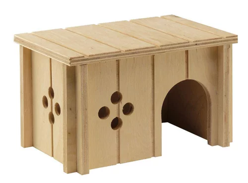Maisonnette pour hamster coloris marron en bois