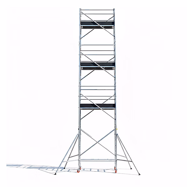 Echafaudage roulant aluminium 3 plateaux – Hauteur de travail maximum 7.84m, EURXHD, 5GT