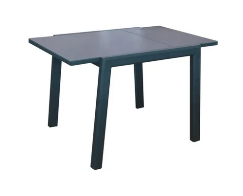 Table extensible en aluminium/verre, graphite/gris PROLOISIRS Elise - 90/170x90cm