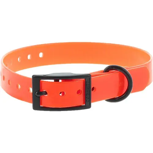 Collier pour chien en polyuréthane coloris orange boucle double Canihunt Xtreme - 1,9 x 0,25 x 45 cm