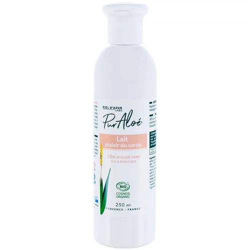 Lait hydratant à l'aloé vera bio. Le flacon de 250 ml