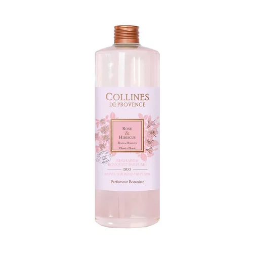 Recharge bouquet parfumé senteur rose hibiscus Collines de Provence - 500 ml