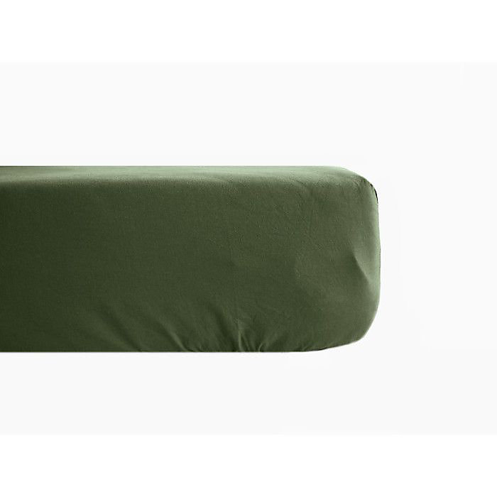 Drap housse percale pur coton peigné longues fibres 80 fils/cm² avec bonnet de 35 cm Vent du sud – 90 × 190, Mousse
