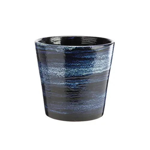 Pot en terre cuite émaillée bleu Nuit étoilée Les Poteries d’Albi Odyssée - Ø 23 x H 21 cm