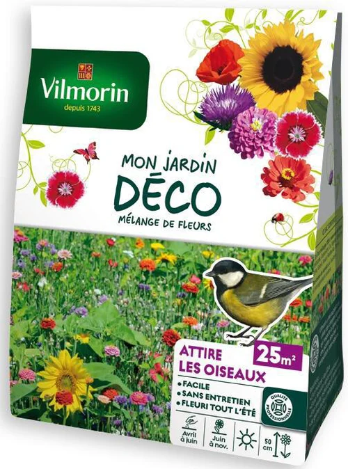 Mélange de fleurs Attire les oiseaux - graines à semer pour 25 m² de surface