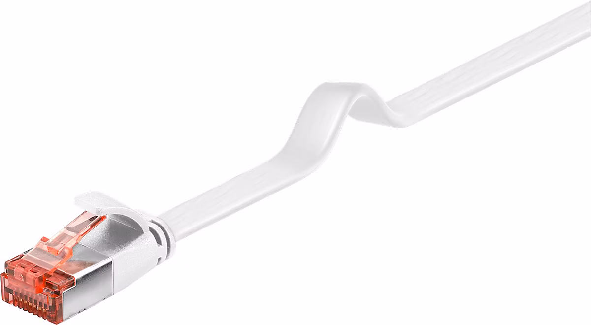 Réseau et téléphonie – Câble RJ45 Cat6 plat blanc 1.50 m GOOBAY